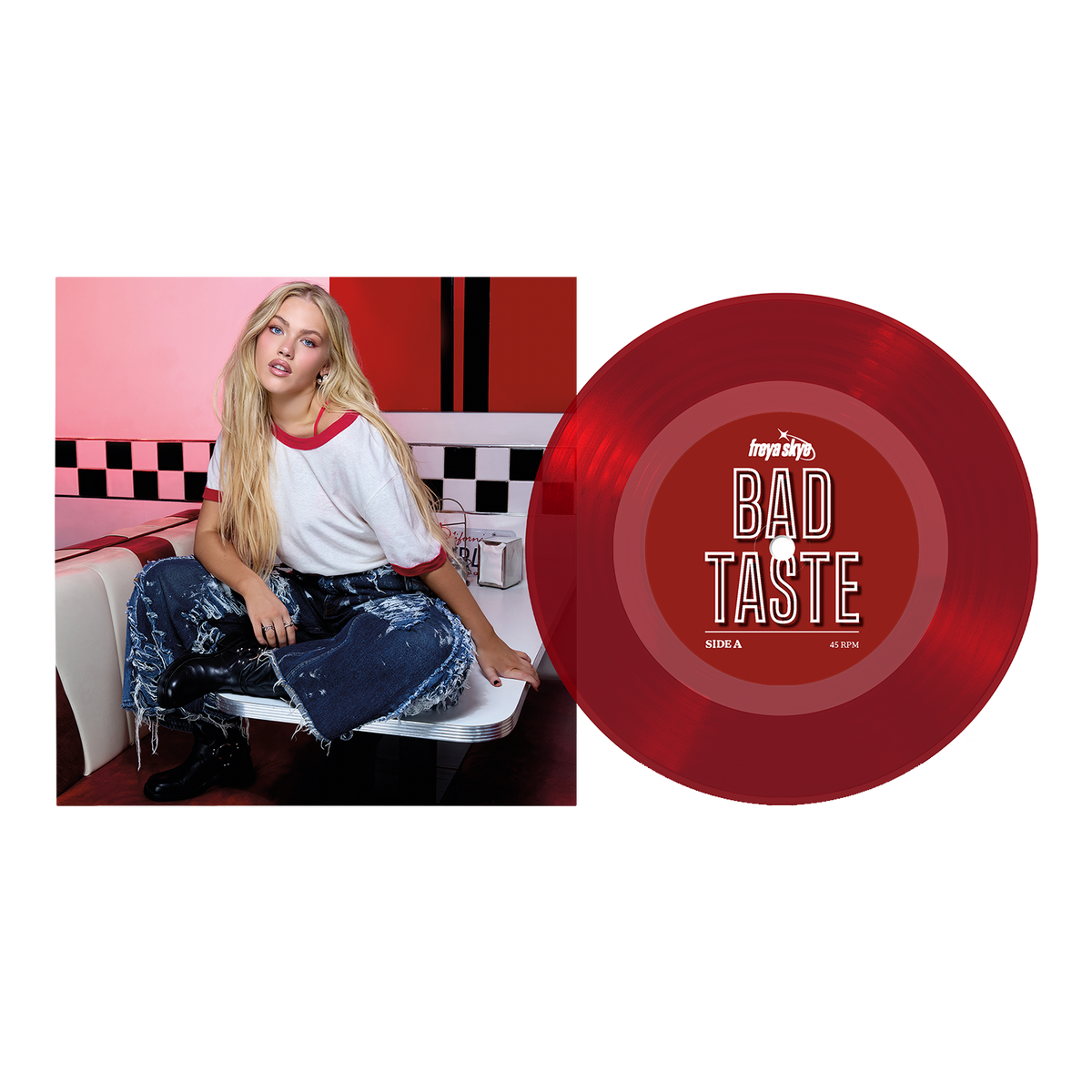 bad taste 7" Vinyl (Translucent Red)-1