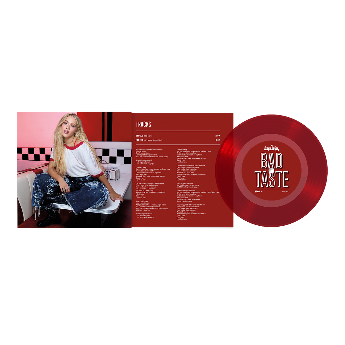 bad taste 7" Vinyl (Translucent Red)-3