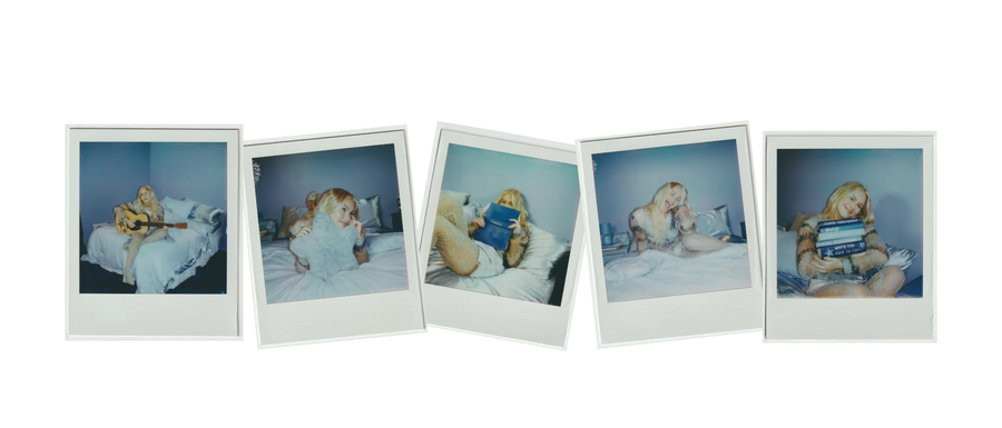 Five Polaroid-style photos of Freya Skye